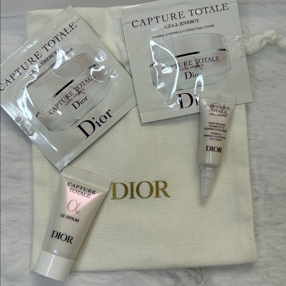 LOW START‼️Dior Red Lipstick, Eyeliner, Facial Samples, and White Mesh Pouch - Picture 2 of 7